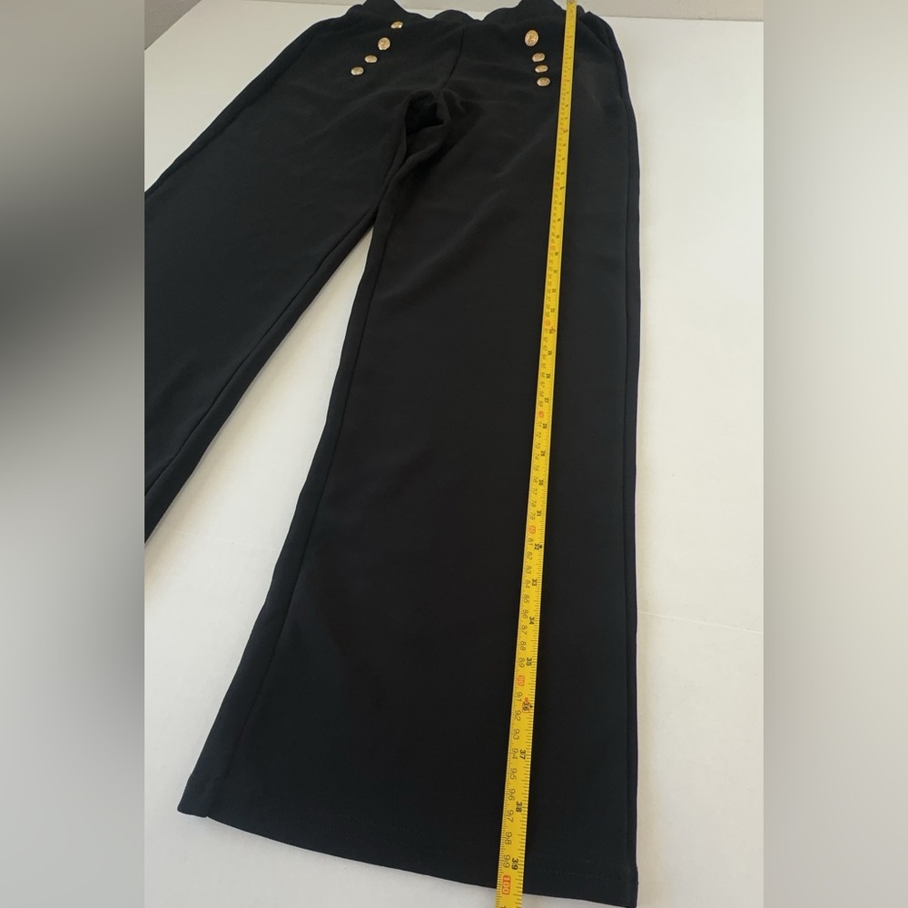 A4 Sports Black Pants with Gold Buttons Women’s Size L – Stretch Dressy Trouser - Picture 5 of 10